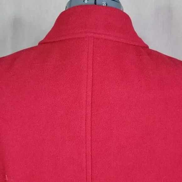 EAST 5TH Red Wool Coat Medium - Picture 6 of 8